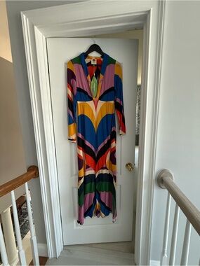 Anthropologie Bold Multi-Color Geometric Maxi Dress